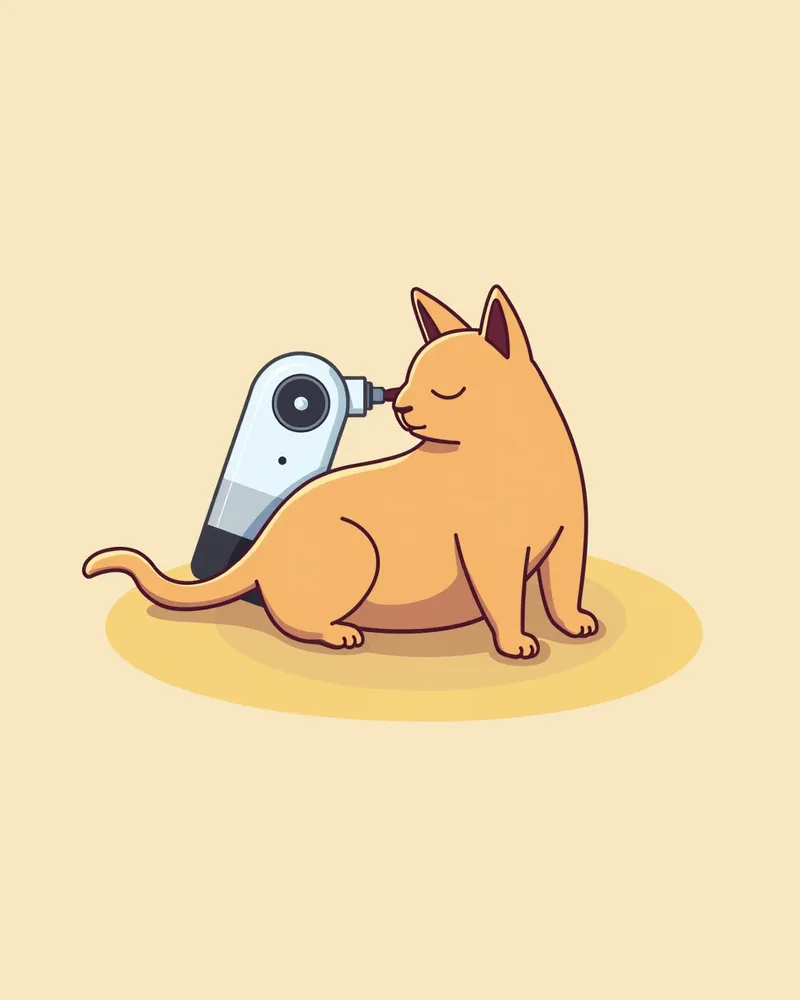 고양이 눈의 안압 측정 장면