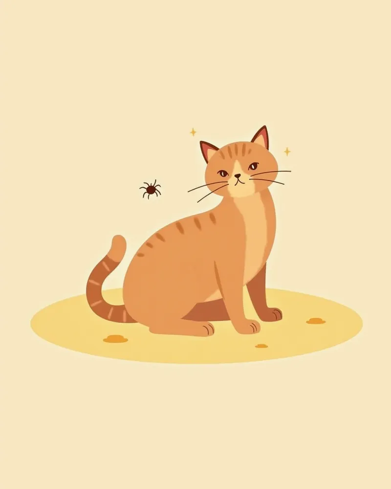 수의사가 고양이 목 뒤에 약제를 바르는 모습