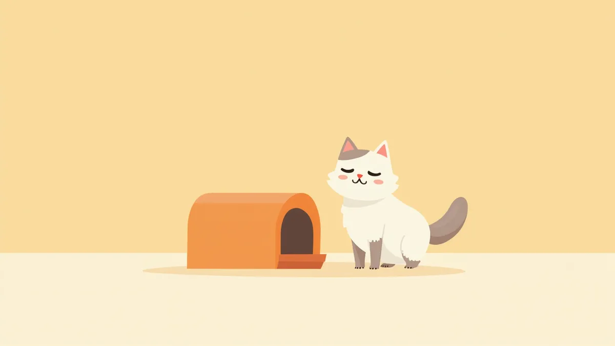 화장실 앞에서 머뭇거리는 고양이