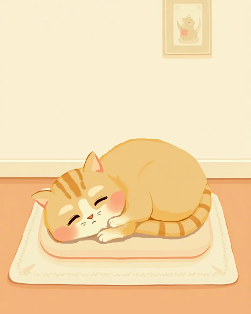 낮은 턱 화장실 근처에서 쉬고 있는 노령 고양이