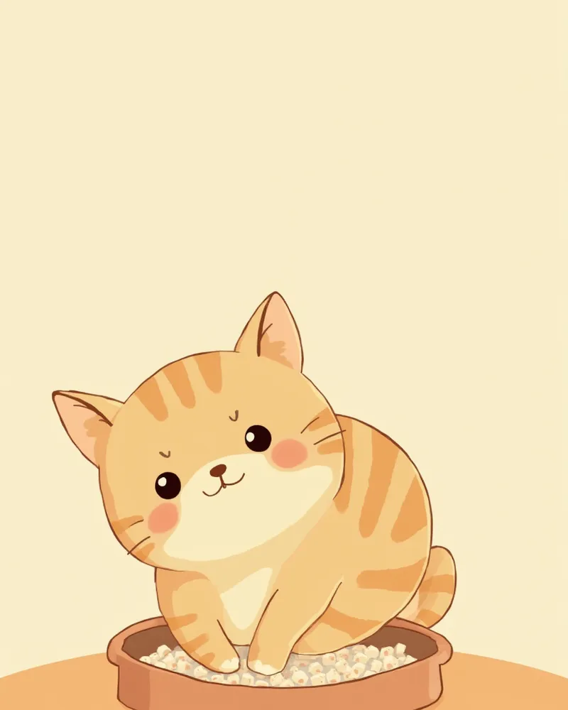 두부모래를 사용하는 노령묘