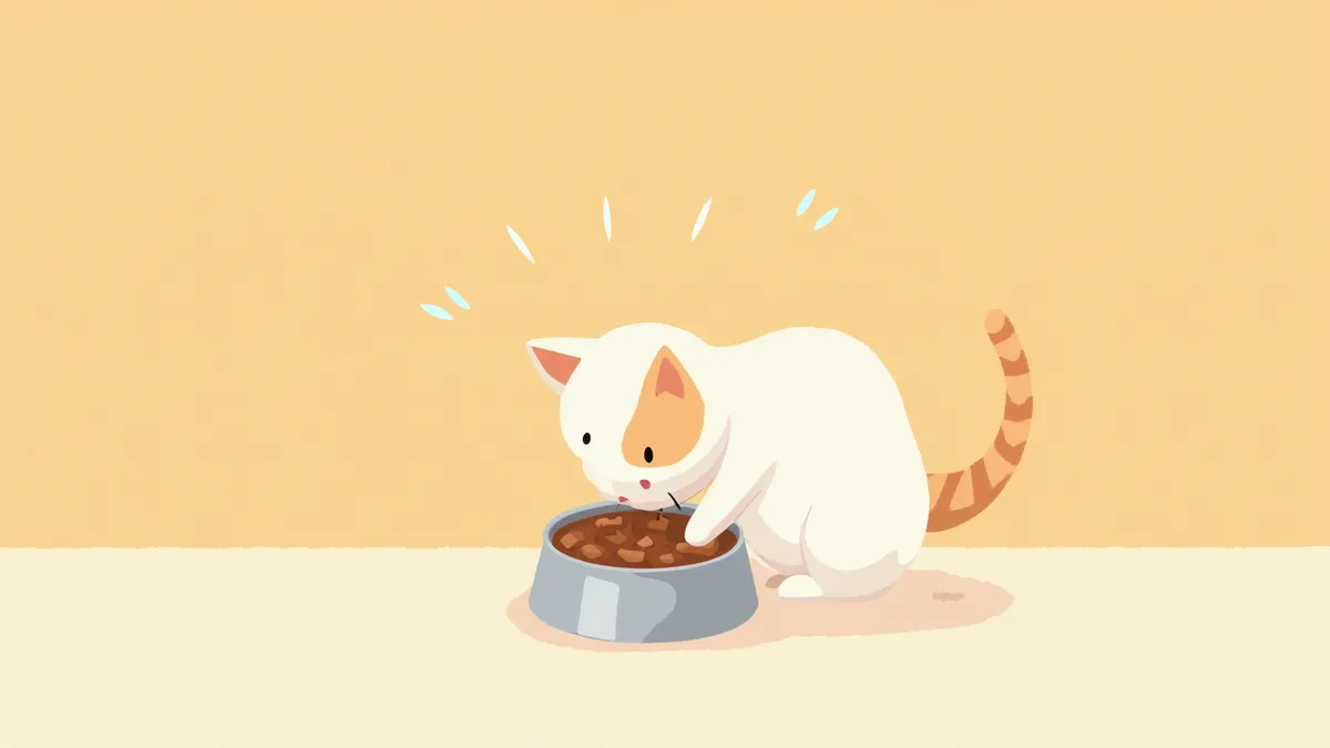 간 처방식 사료를 먹는 고양이