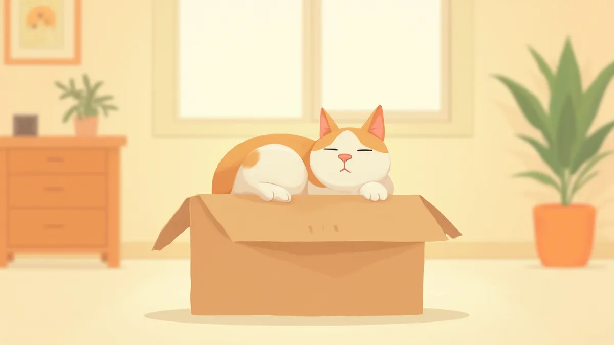 박스 안에서 편안하게 쉬고 있는 고양이