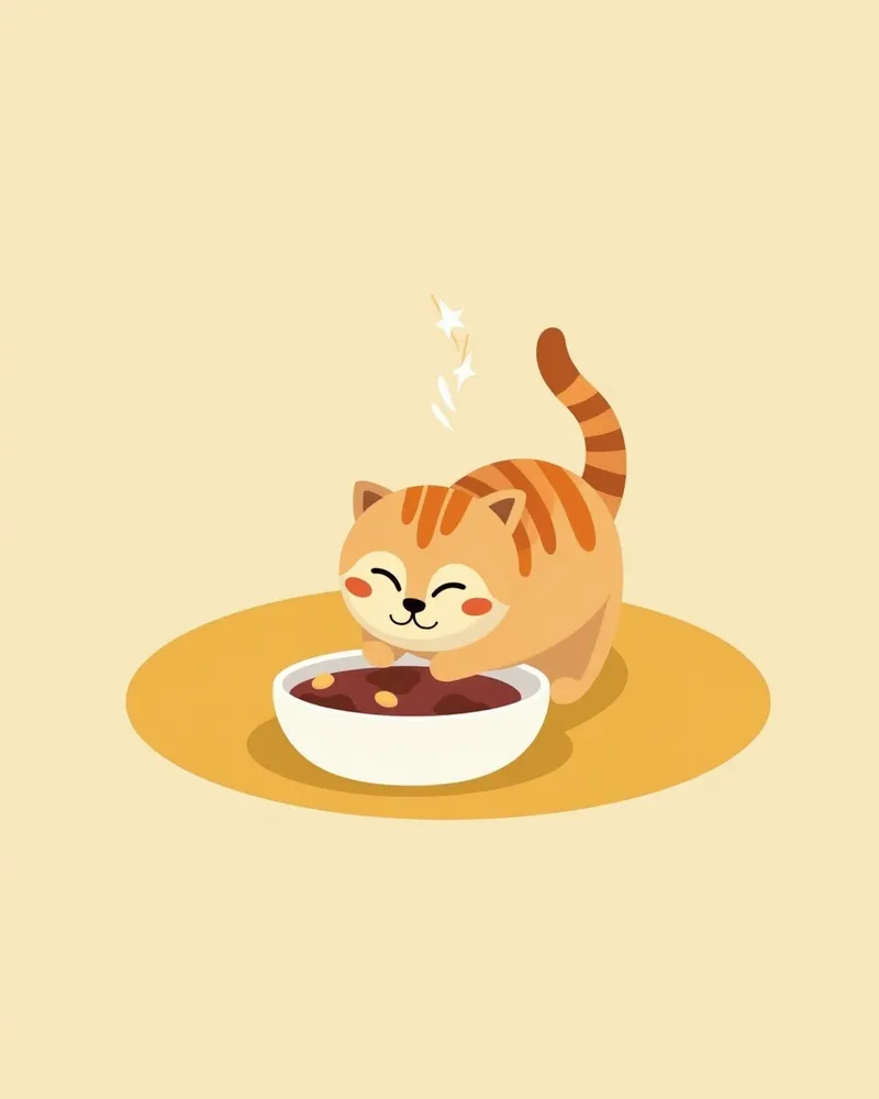 부드러운 사료를 먹는 고양이