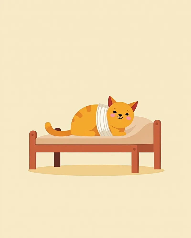 고양이 비만세포종 수술 후 회복 중