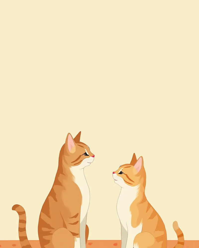 발정기에 있는 두 고양이