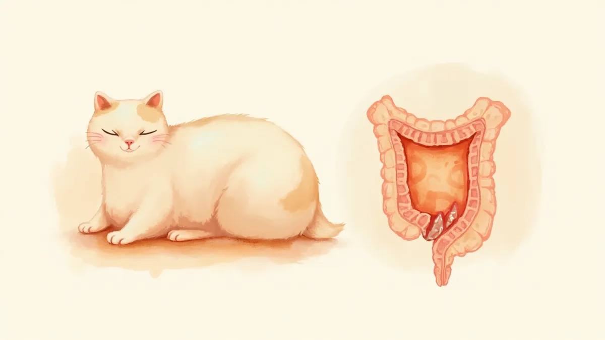 정상 결장과 메가콜론(늘어난 결장) 비교 일러스트