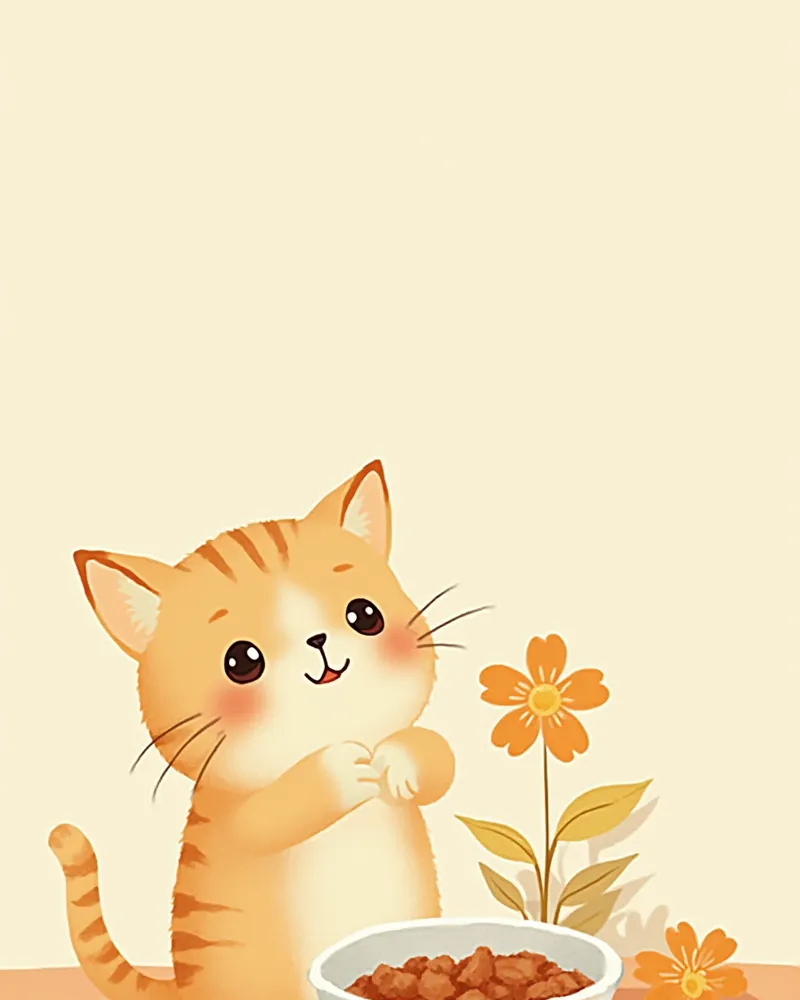 습식 사료와 정수기로 수분을 잘 섭취하는 건강한 고양이