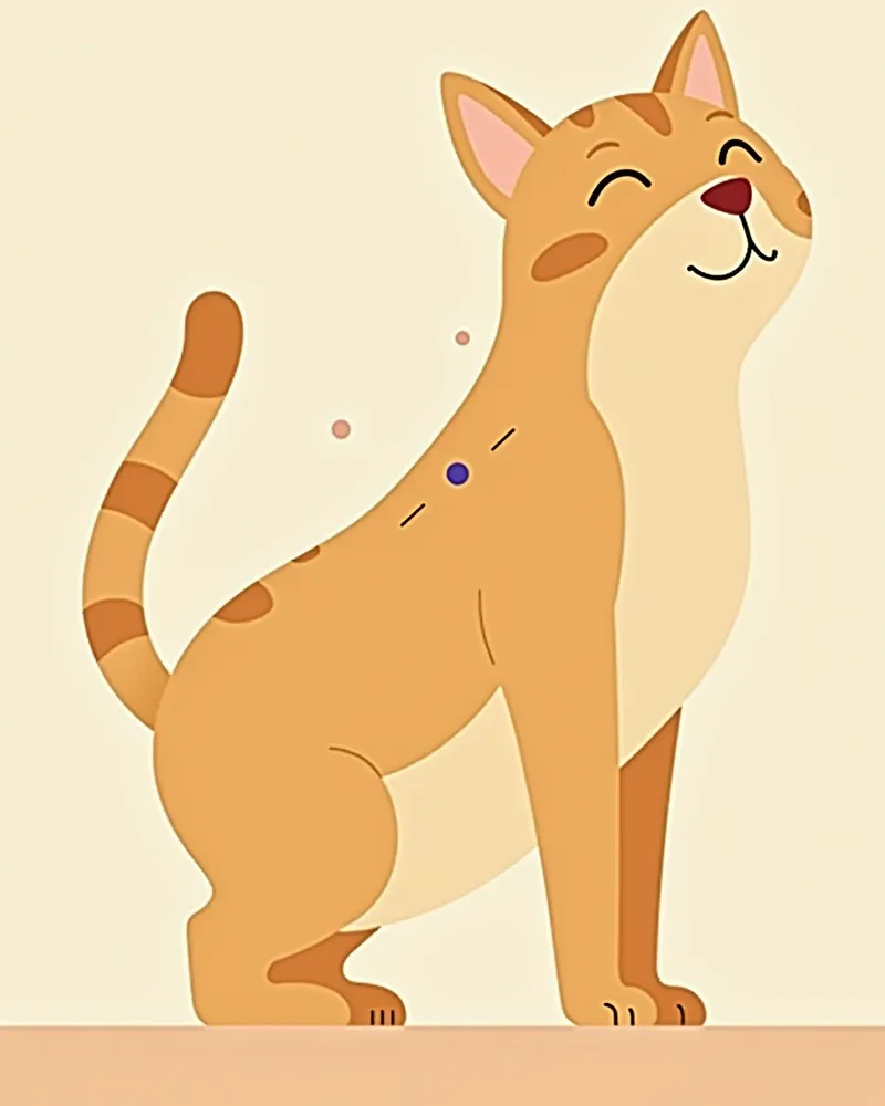 수의사가 고양이 등쪽에 마이크로칩을 삽입하는 모습