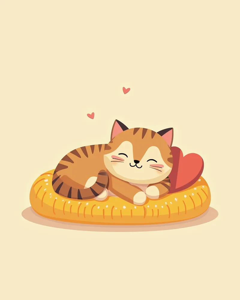 편안한 환경에서 쉬는 고양이