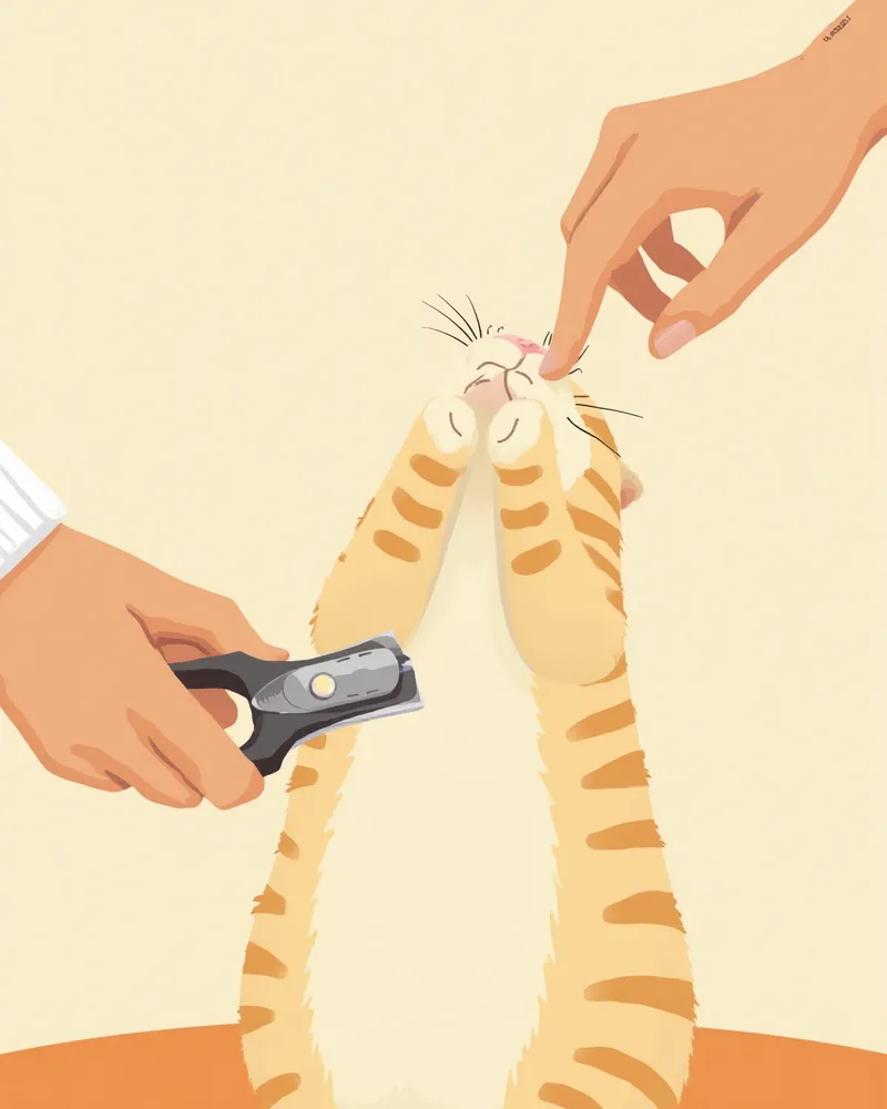 발톱 끝만 살짝 깎는 모습