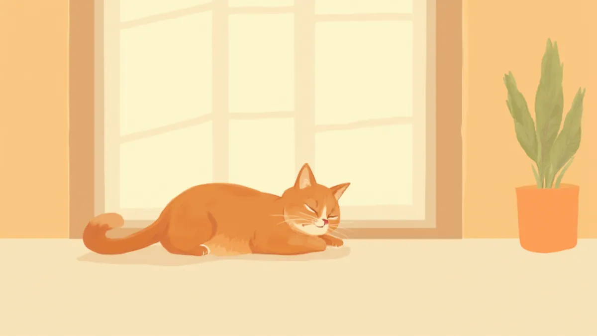고양이 비강종양 가이드 대표 이미지 — 실내에서 쉬고 있는 고령 고양이
