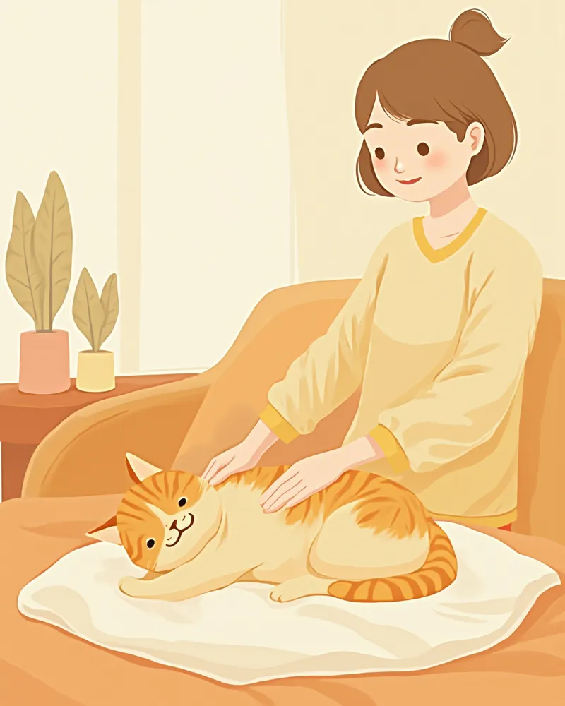 고양이 비강종양 치료 후 가정에서 보호자가 케어하는 따뜻한 모습