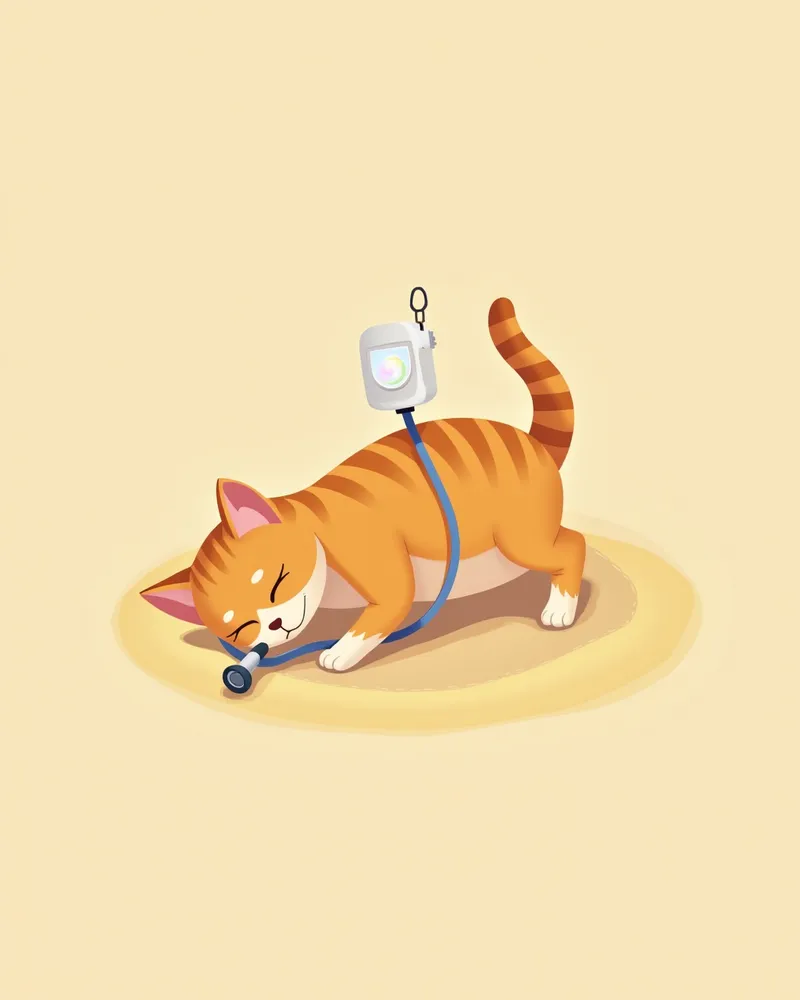 고양이 비강 내시경 검사 장면