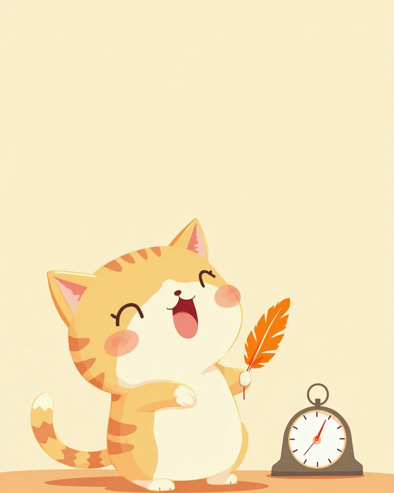 장난감으로 놀며 활동하는 건강한 고양이 일러스트