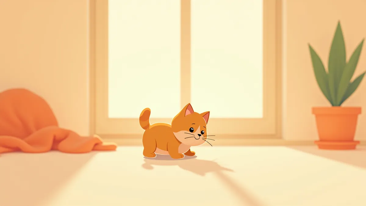 새 집에 처음 온 아기 고양이