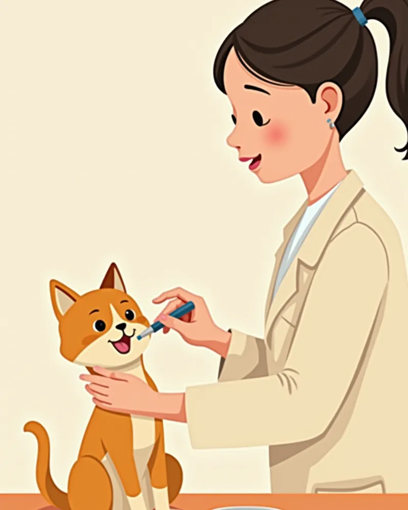 기생충 예방 처치를 받는 아기 고양이