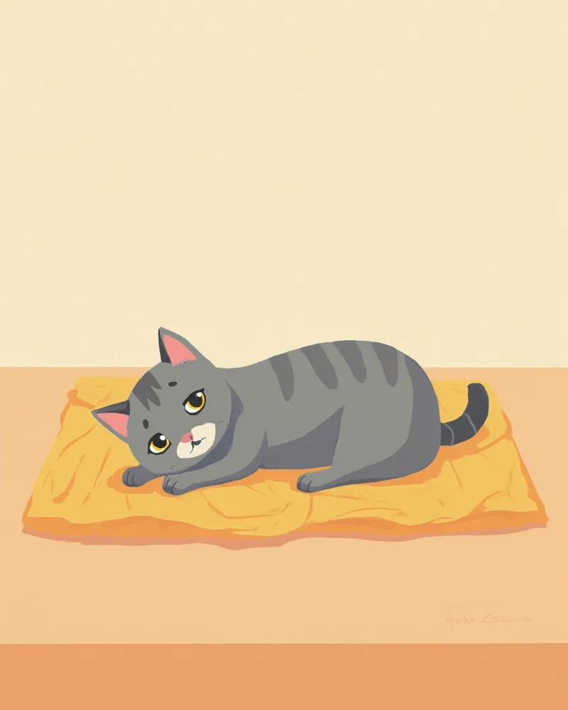 밤에 혼란스러워 보이는 노령 고양이