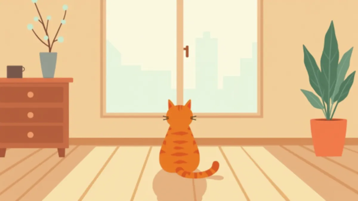 새벽에 혼자 울고 있는 고양이