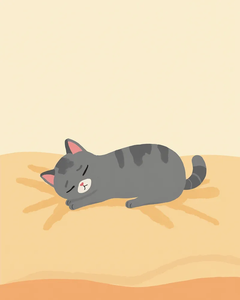 기력 없이 누워 있는 고양이 — NSAID 부작용 증상