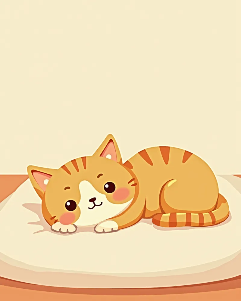 안정된 환경에서 편안히 쉬는 고양이