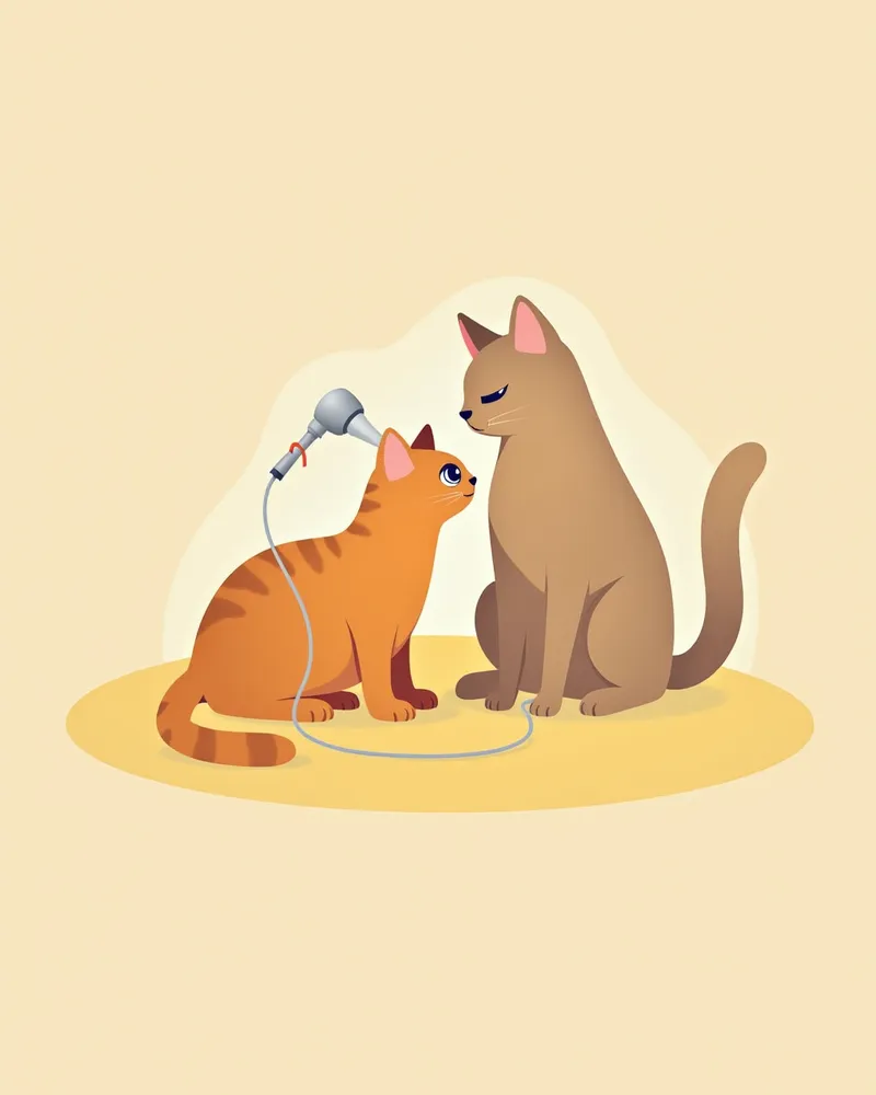 수의사가 슬릿 램프로 고양이 눈을 검사하는 모습