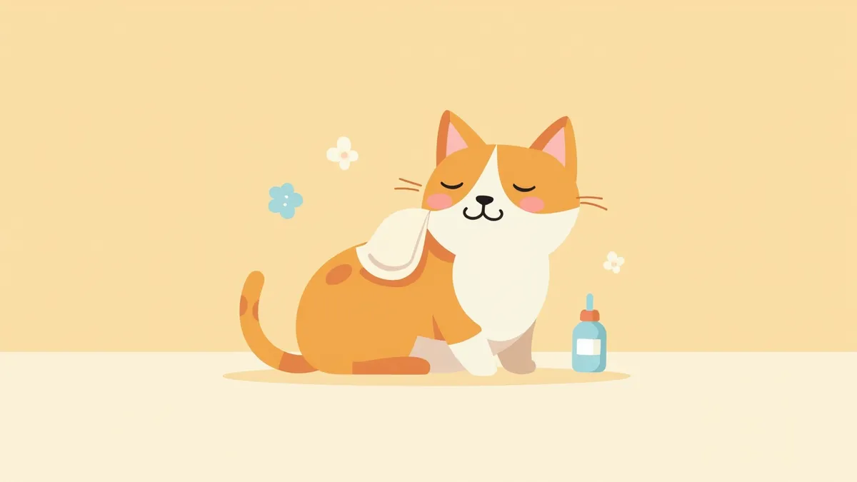 고양이 눈 세정 과정을 보여주는 사진