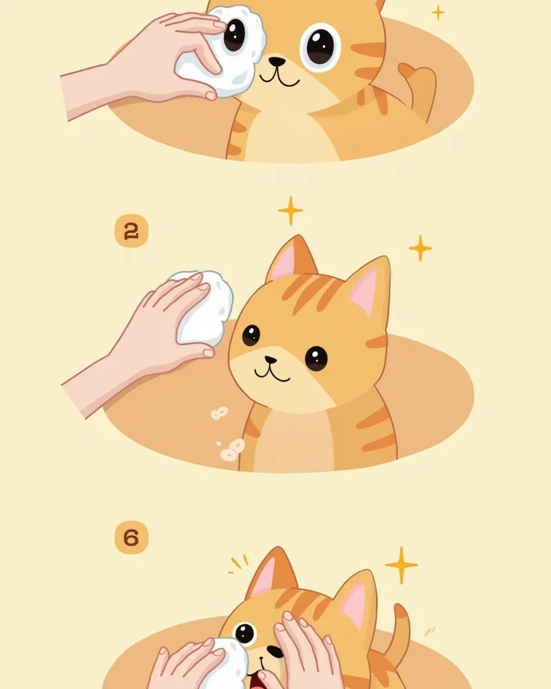 고양이 눈 세정 단계별 가이드