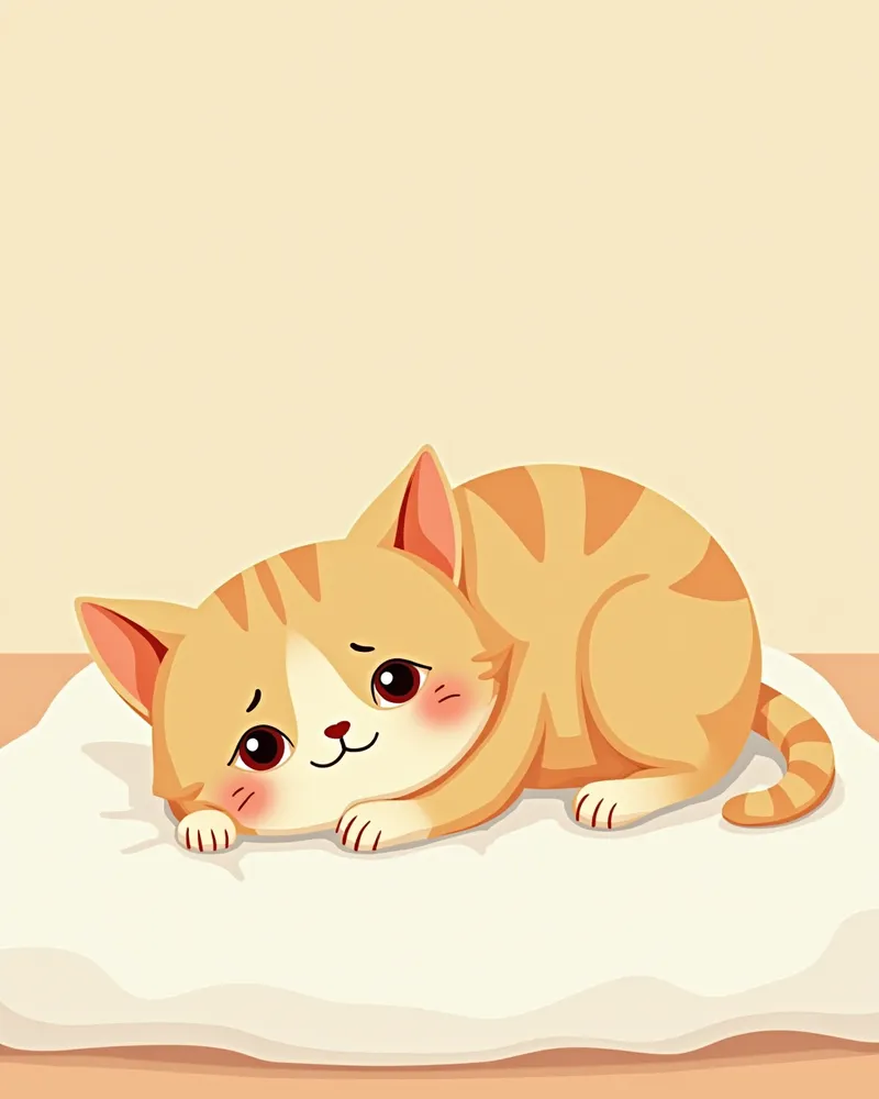 무기력하고 창백해 보이는 고양이