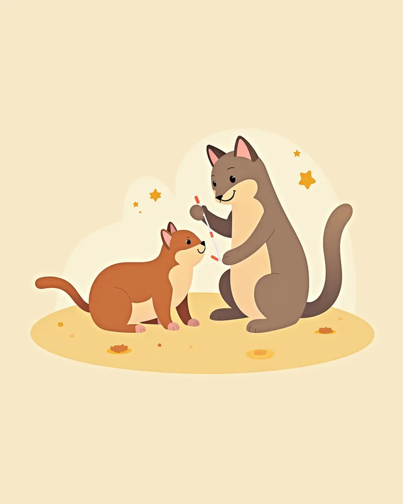수의사가 고양이 입안에서 검체를 채취하는 모습, 진단 과정 시각화