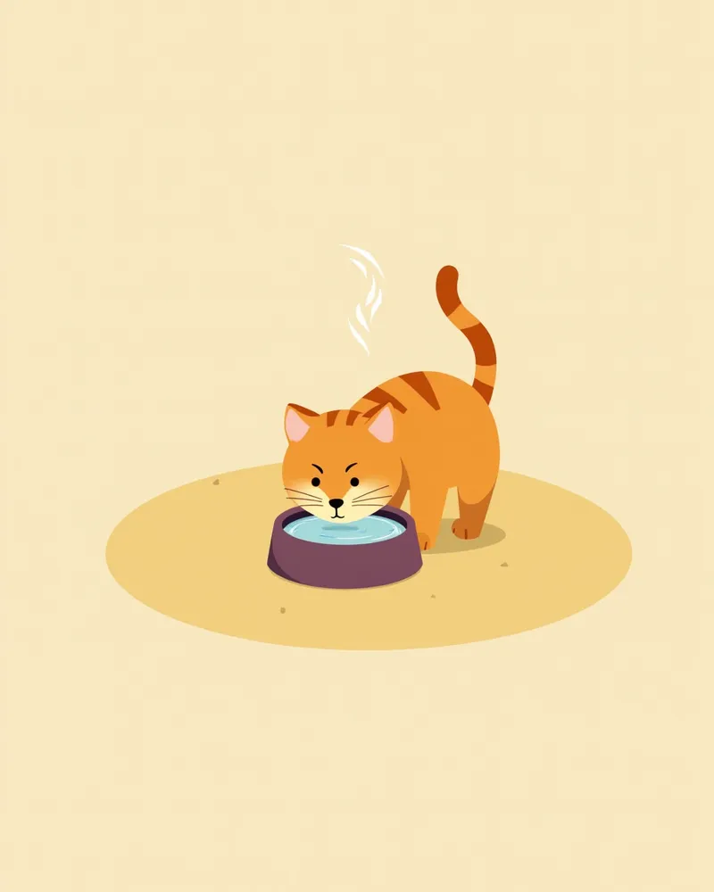 고양이 물을 마시는 모습
