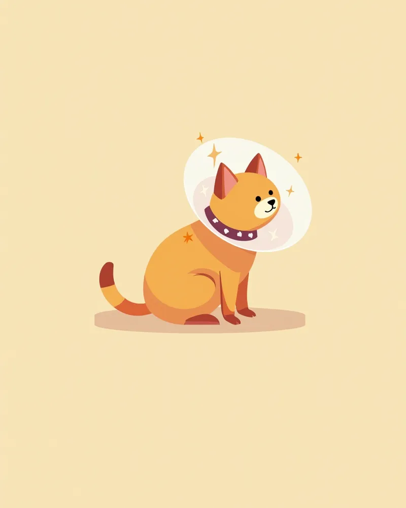 치아 치료 후 회복 중인 고양이