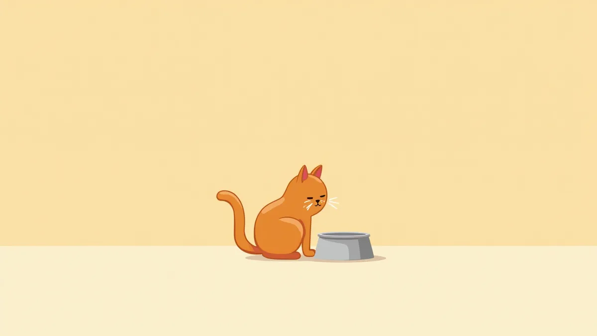 음식을 먹지 않고 머리를 돌리는 고양이