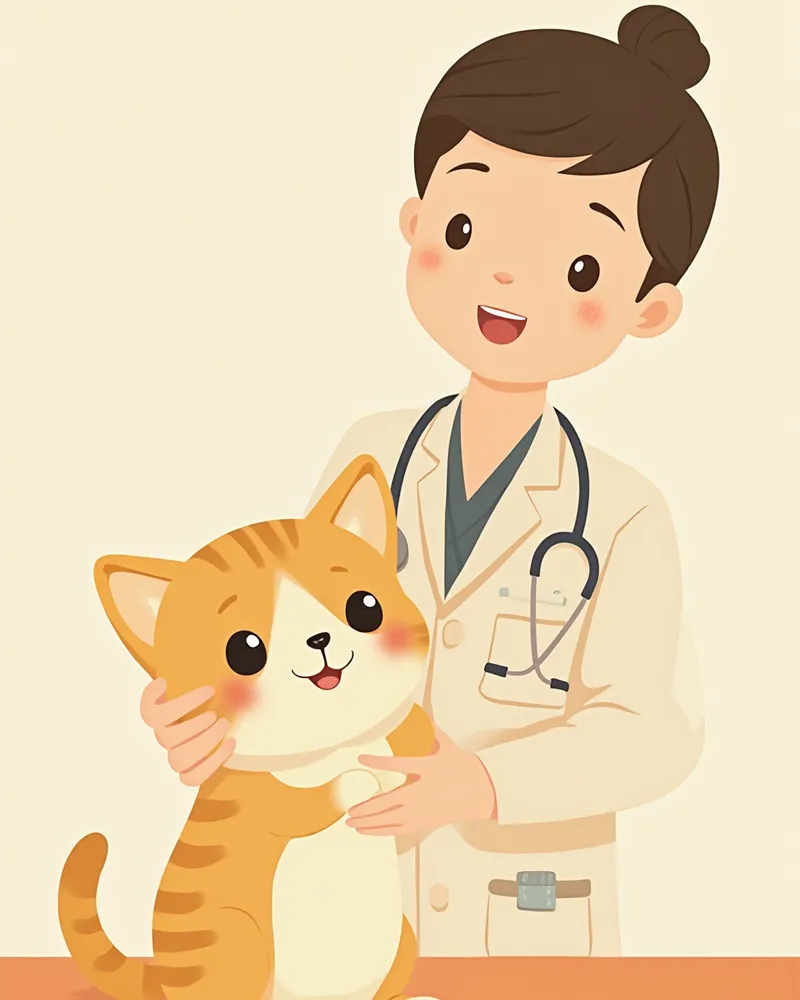 고양이 구강 이상 증상 확인 모습