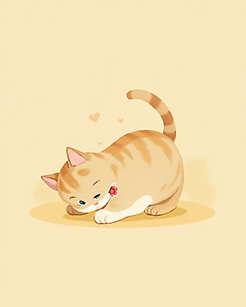 귀를 긁는 고양이의 모습