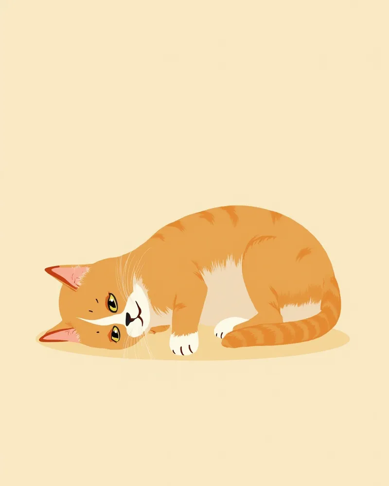 복부와 허벅지 안쪽에 좌우 대칭으로 털이 얇아진 고양이