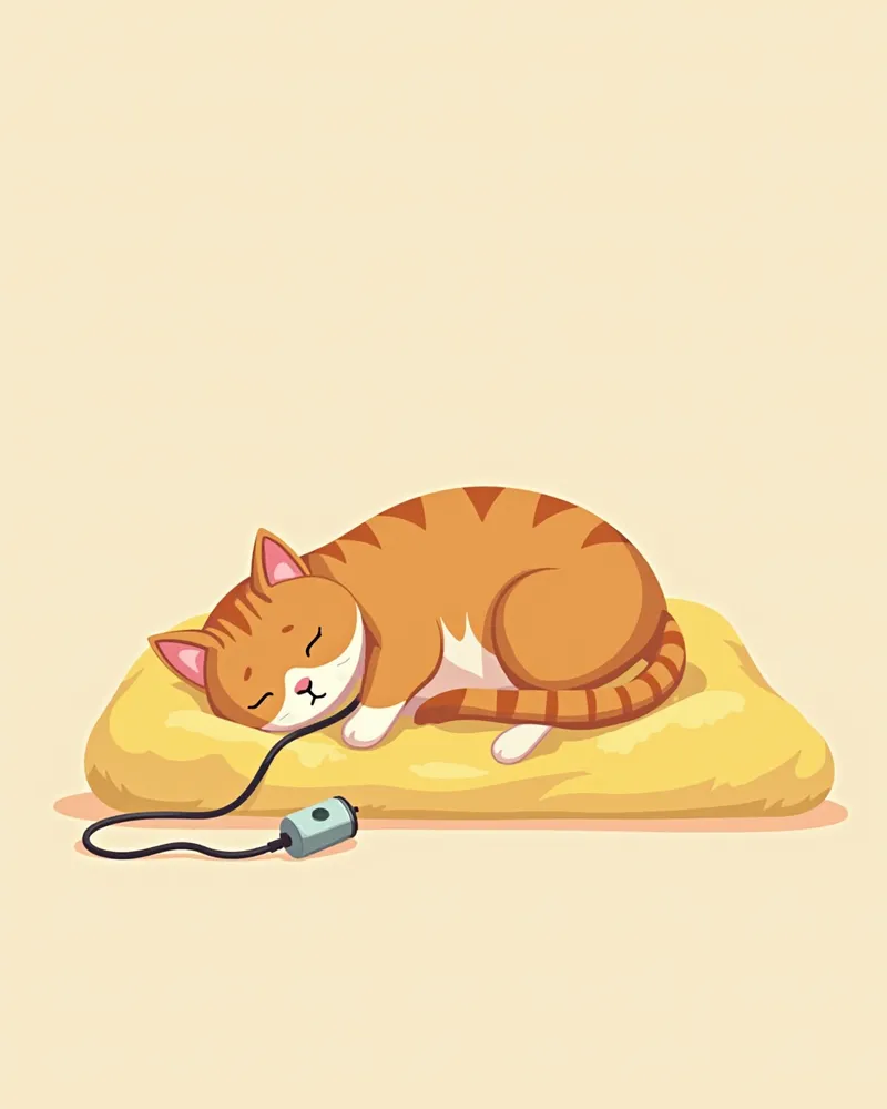 산소 요법 후 편안히 쉬는 고양이