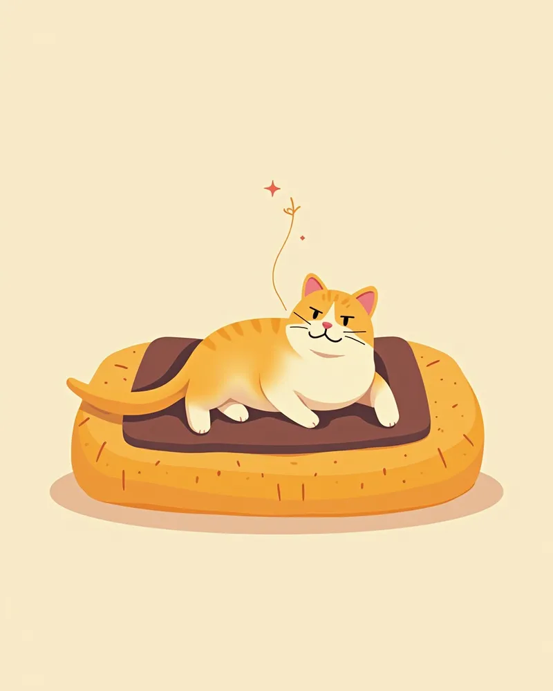 따뜻한 난방 패드가 있는 고양이 전용 침대