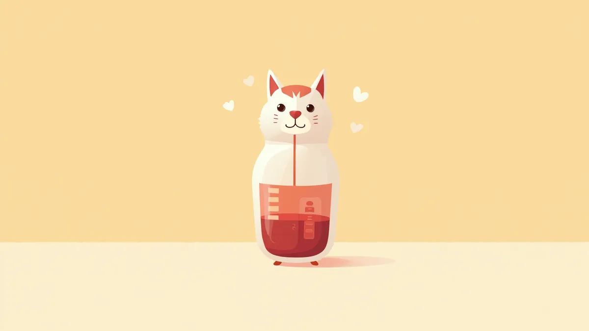 낮은 혈당 수치를 보여주는 고양이 혈액 검사 시료