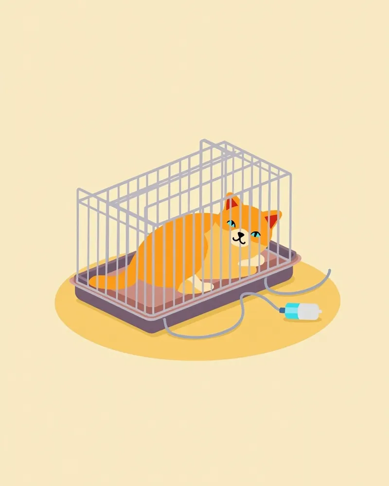수술 후 회복 중인 고양이