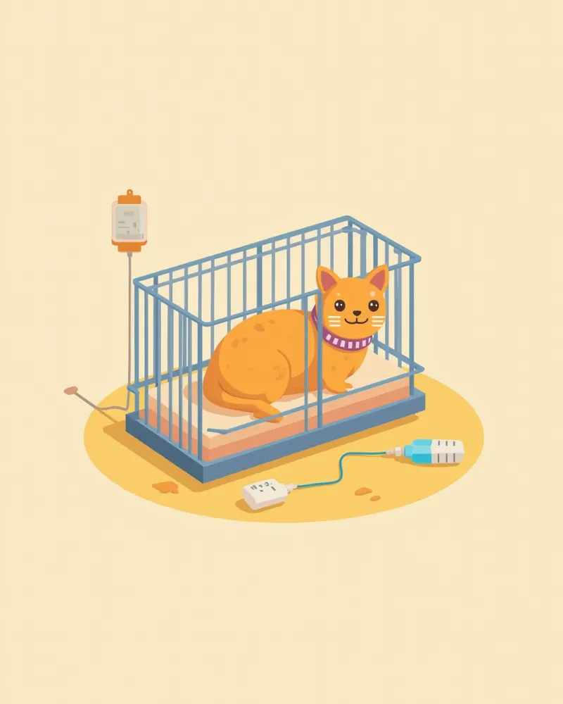 심낭압전 치료 후 회복 중인 고양이