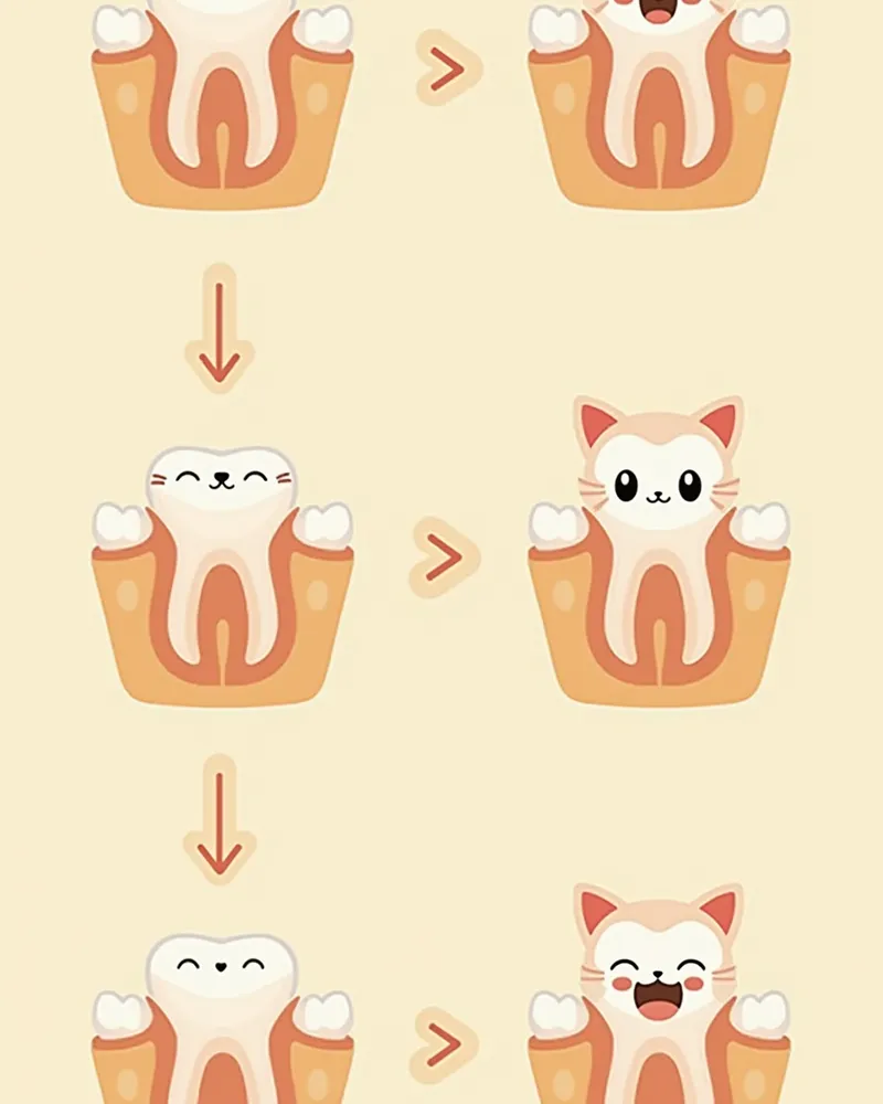 고양이 치주질환 4단계를 보여주는 진단도