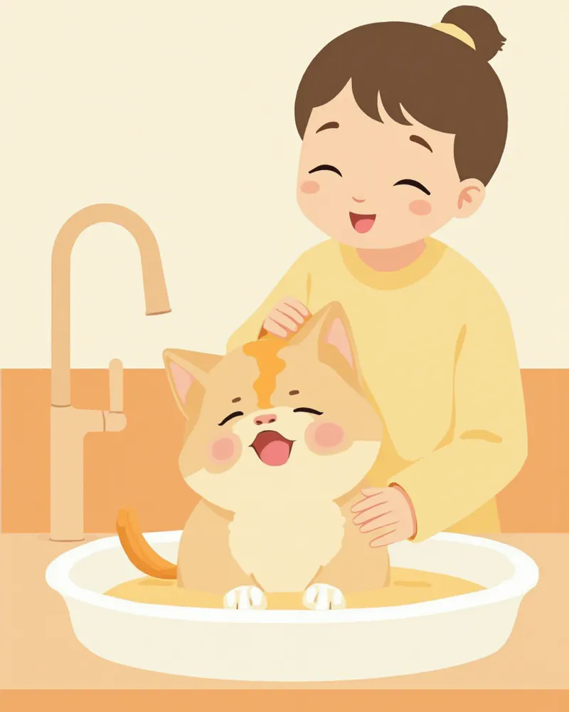 타월로 감싼 고양이를 안고 보온하는 모습