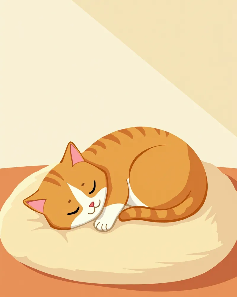 치료 후 집에서 회복 중인 고양이