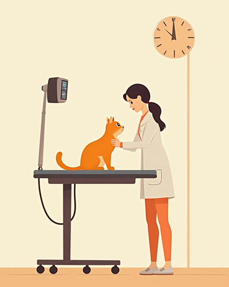 초음파 검사를 받는 고양이