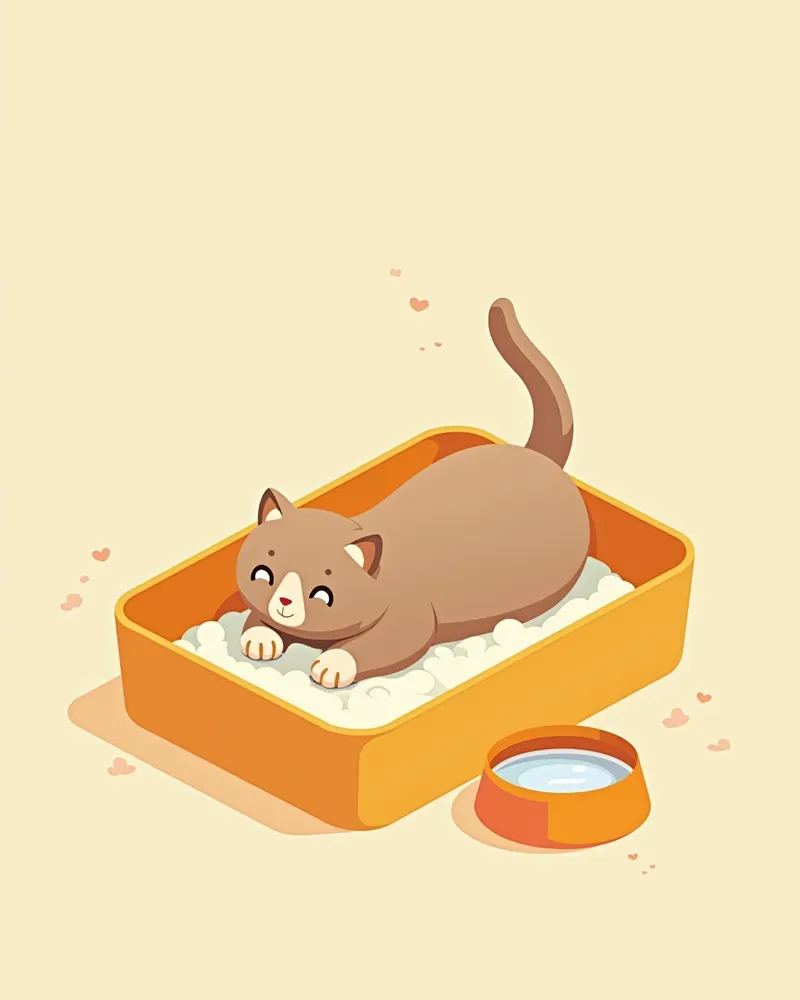 고양이 뇌하수체 종양 관리를 위한 위생적인 환경 이미지