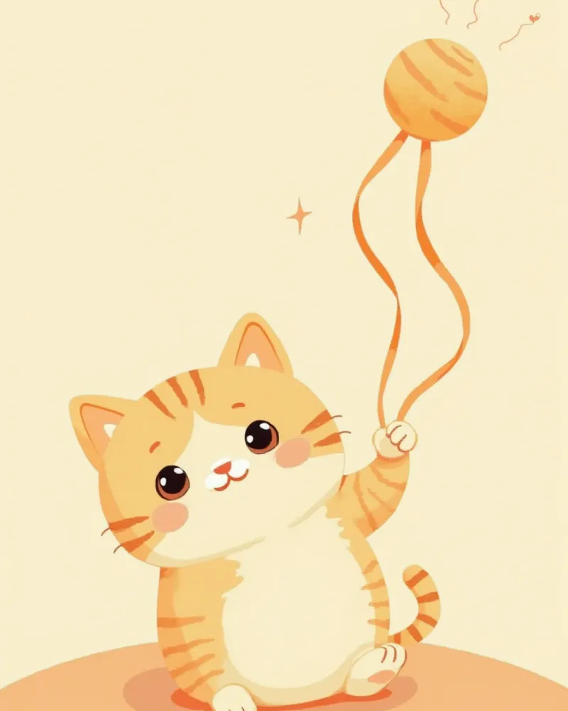 장난감에 집중해 동공이 커진 고양이