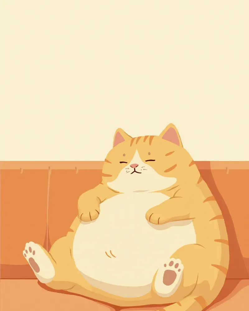 활동량이 부족해 소파에 누워있는 고양이