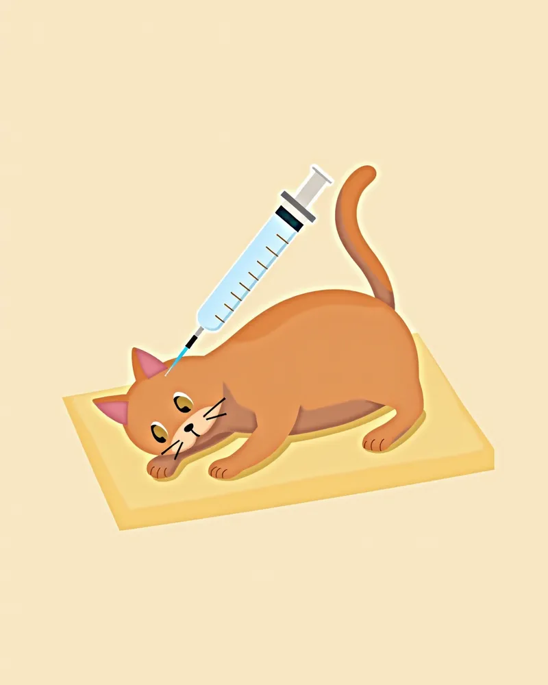 고양이 흉수 치료를 위한 흉강 천자 절차