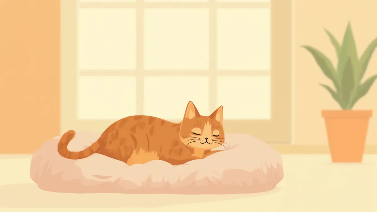 관절이 불편해 앞발을 살짝 들고 쉬는 고양이